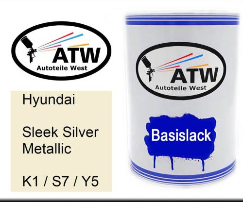 Hyundai, Sleek Silver Metallic, K1 / S7 / Y5: 500ml Lackdose, von ATW Autoteile West.